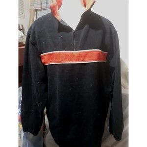 Steve& Barrys Blk/ Red 1/4 Zip Fleece Warm Pullover Sz XL